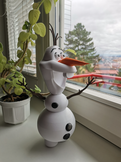 olaf articulated bonhomme neige by jkd vision jouets jeux jouet gamins mobile articulé hiver construire drôle tournant 3d print model - Mito3D