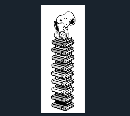 snoopy bookmark charlie brown peanuts reading book by 3d prints week art 2d comic gift idea cute funny dog hueforge hue forge wall 3d print model - Mito3D