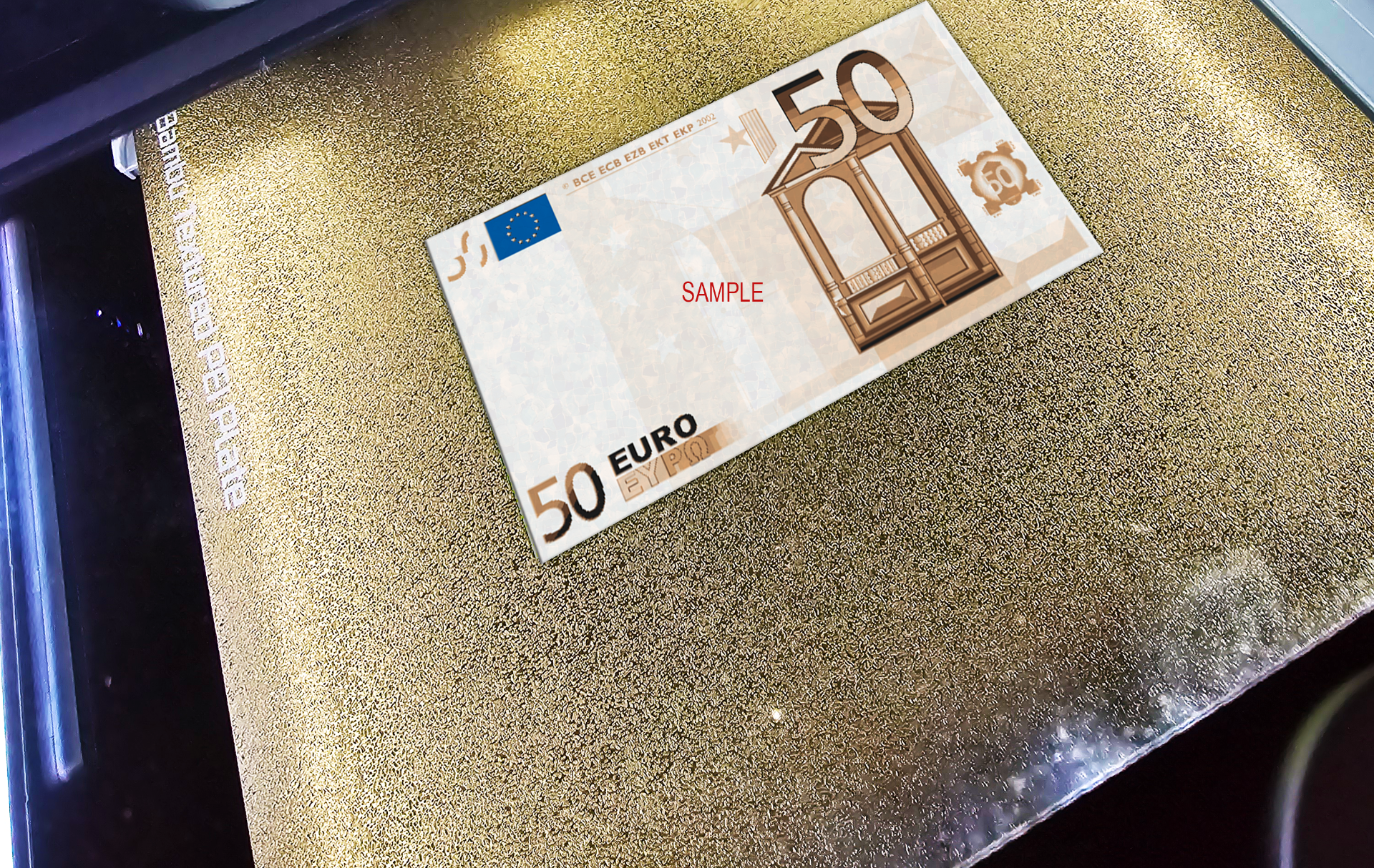 forja chapéus 50 euro nota banco geschenk comprovante comprovante amostra by printfarm24 arte 2d esquema europa dinheiro dólar 10 20 5 100 500 200 3d 3D print model - Mito3D