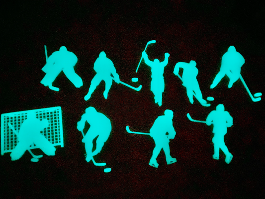 hockey giocatori silhouette by rott3d arte 2d wall mount giocatore sport portiere stadion gioco ghiaccio decorazione regalo bambini camera ragazzi illuminazione brillante petg bagliore 3d print model - Mito3D