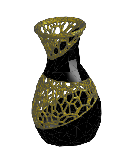 poly voronoi mischen vase 2parts no unterstützt by droopster1984 generativ 3d modell my vaseart kunst blume 3d print model - Mito3D