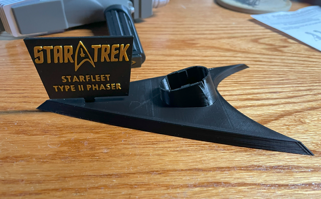 display stand tos phaser ii remixed by mr scott props & cosplays replica weapon star trek 3d print model - Mito3D