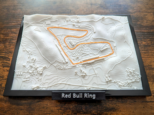 rot stier ring österreich 3d mini f1 auflage by jarvijar haushalt büro rote stierkampfarena österreichisch spielberg formel 1 motorsport max verstappen topo topographie landschaft europa eu geographie terrain rahmen modell miniatur 3d print model - Mito3D