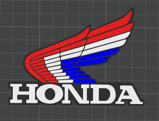 honda logo 4 colori by vijfe81 arte segni loghi 3d print model - Mito3D