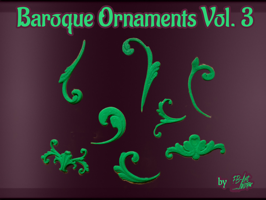 baroque ornaments vol 3 by fb-artwork art models barock ornament decoration dessin verzierung 3d print model - Mito3D