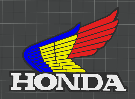 honda logo 5 colori by vijfe81 arte segni loghi 3d print model - Mito3D