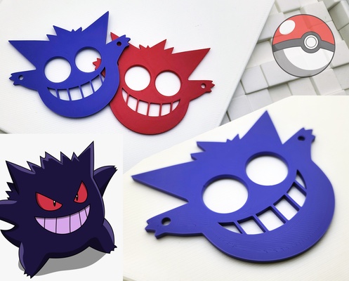 gengar self defense portachiavi by triplicare g officina utensili gatto pokemon squillare anelli pokeball carina arma divertimento difesa segreto chiave tasca pokemongo punch ninja portachiavi dito acuto nascosto armi borsa combattere personale appuntito infestatore orribile mangia 3d print model - Mito3D