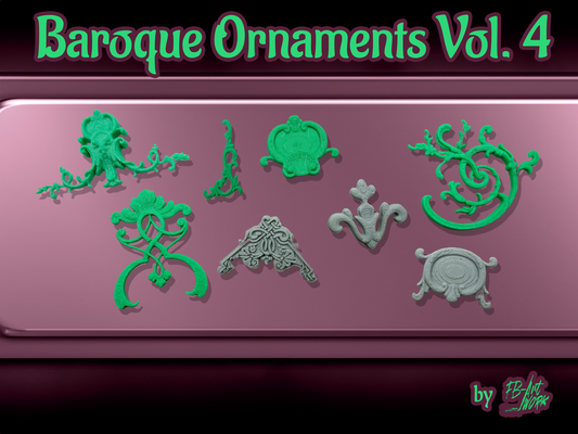baroque ornements vol 4 by fb artwork art modèles ornement décoration dessin décor 3d print model - Mito3D