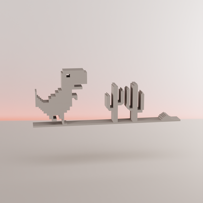 krom dino faliyet alani sahne by dnaaro ev halkı dekor dinozor oyun piksel internet 3d print model - Mito3D