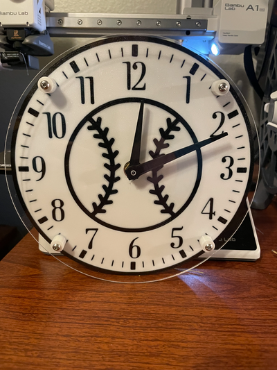 baseball orologio by mwhatch417 domestico casa modelli quadrante accessorio gli sport 3d print model - Mito3D