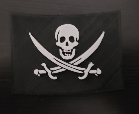 pirates of caribbean jolly rodger by gavin8tor17 art models piratesofthecaribbean roger jollyroger skull bones flag blackpearl 3d print model - Mito3D