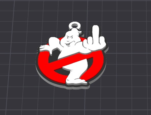 alternative ghostbusters keychain necklace charm free commercial by dominator334 art 2d keychains accessories accessory key chain chains keyring keyrings ring rings ams ready love fun happy charms pendant pendants cute funny ghost finger birdie bird 3d print model - Mito3D