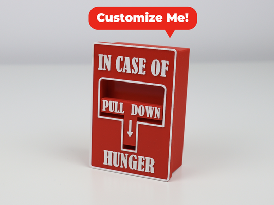 customizable in case of hunger storage box remixed by cube3dworld household decor funny candy candybox storagebox fusion360 3d print model - Mito3D
