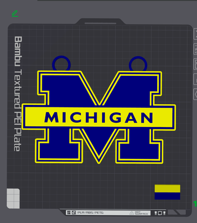 michigan logo big necklaces by mcodysims art signs & logos football ncaa ncaabasketball wolverines necklace charm college fan gear basketball sports 3d print model - Mito3D