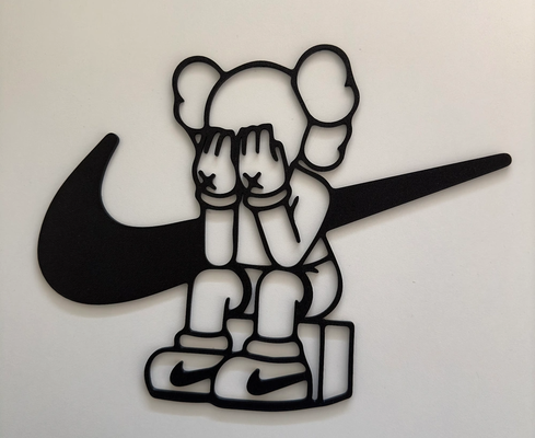 nike x kaws 2 plates by fusiontype art 2d bearbrick wallart kawsart 2024 3d print model - Mito3D