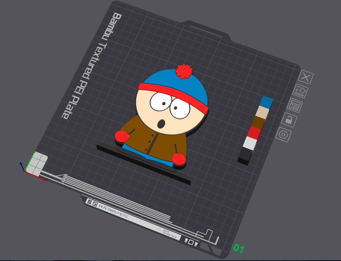 sur parque stan mesa estante soporte by 5kyrunn3r arte esculturas kenny cartman eric mantequillas kyle broflovski ams listo logo firmar 3D print model - Mito3D