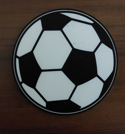 football balle coaster by créations personnalisées art 2d bière thé boisson café 2dart décor 3d print model - Mito3D