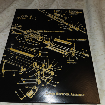 ar 15 patent kunst 3 farben größe geändert neu gemischt by 2d ar15 gewehr waffen patentart 3d print model - Mito3D