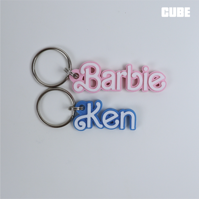 barbie keychain movie 2023 by cube3dworld art 2d logo ken key accessory 3d print model - Mito3D