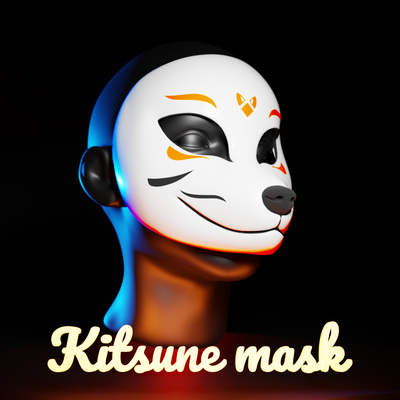 renard kitsune masque cosplay by renard blanc accessoires cosplays masques casques japon 3d print model - Mito3D