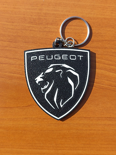 peugeot keychain by frank3d hobby & diy vehicles accessories accessory art car accessoir automotive logo keyring tag keyrings carkeychain 3d print model - Mito3D