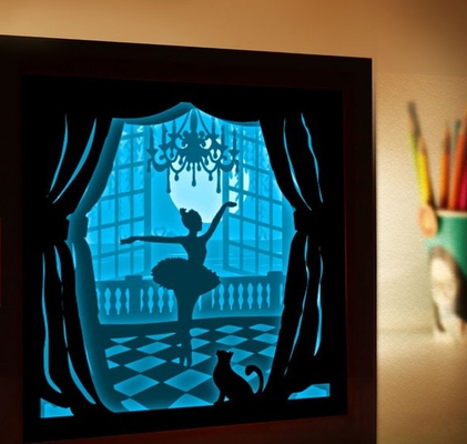 ballet dancer swan lightbox by jesus lopez norte household decor shadow box 3d print model - Mito3D