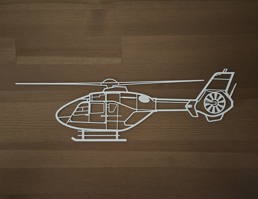 eurocopter ec135 wallart airbus helicopter h135 by limamike3d art signs & logos 135 aircraft decoration 3d print model - Mito3D