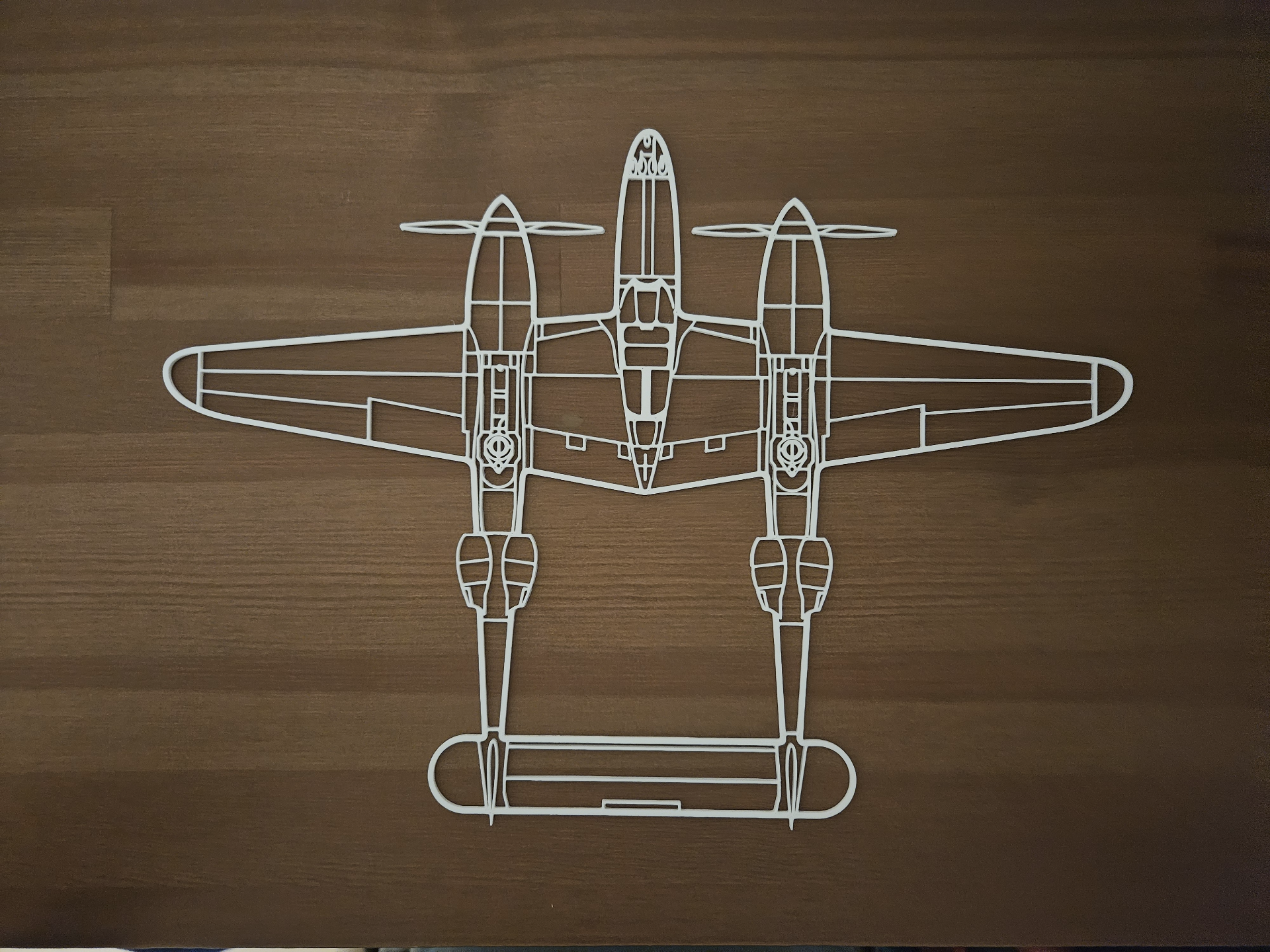 p38 şimşek duvar sanatı by limamike3d ev halkı dekor ww2 i̇kinci dünya savaşı dünya savaş kuşu uçak kırmızı boğa uçan boğalar 3D print model - Mito3D