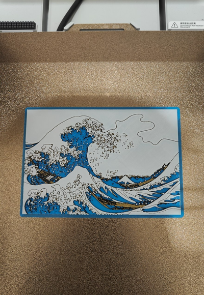 great wave of kanagawa by fabiuscom art 2d hueforge big 3d print model - Mito3D