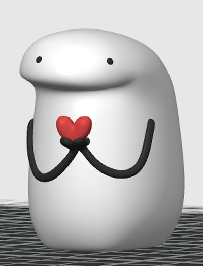 flork in love holding heart valentine's day by link 9 miniatures people miniature cute 3d print model - Mito3D