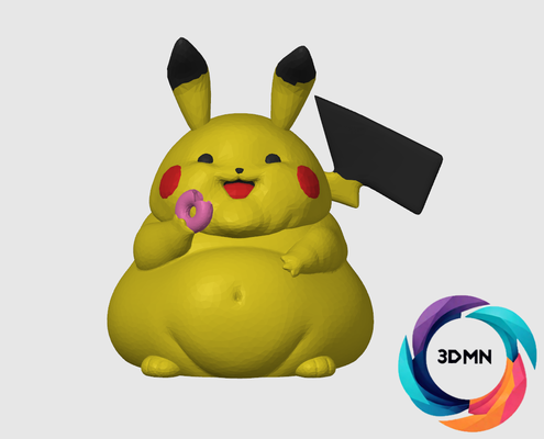 pokemon şirin şişman pikaçu yeniden karıştırılmış by 3dmn sahne cosplays sevimli ms amsc güzel oyun film dizi renkli figür şekil rakamlar mini hayvan yaratık 3d print model - Mito3D