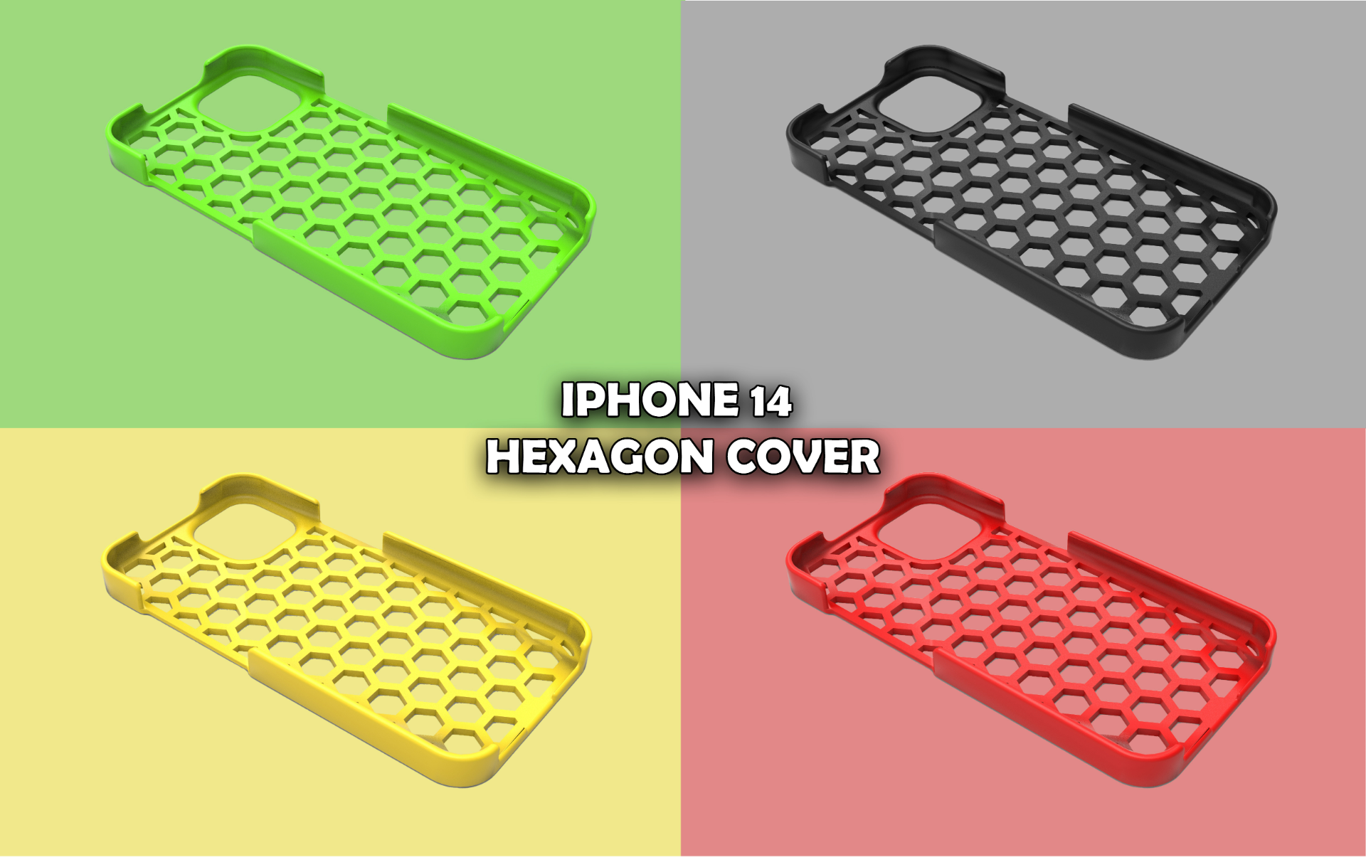 iphone 14 cover hexagon by sakkez games tools gadgets iphone14 phone accessiories accessories apple a1 mini x1c case 3D print model - Mito3D