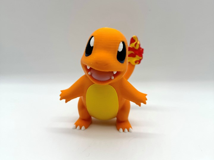 charmander multicolorido by entroisdimensions estatueta miniaturas criaturas pokémon pikachu bulbasauro ivysaur venusaur charme charizard esquilo blastoise 3D print model - Mito3D