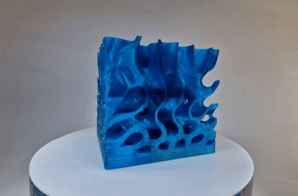 amorph cube supportless by nyx nk art sculptures topology fluid heat sink flow design engineering generative 3d print model - Mito3D