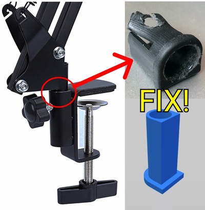 replacement sleeve a stable microphone arm stand by victor tools gadgets studio spacer bearing audio thingiverse bushing mic 3d print model - Mito3D