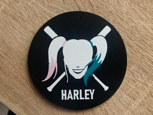 harley quinn - coaster by jakubhroch art signs & logos 3d print model - Mito3D