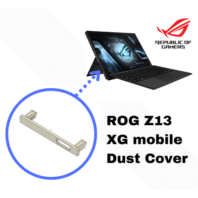 rog x13 xgmobile port dust cover remain usb c by 3d forger tools gadgets dustcover 3d print model - Mito3D