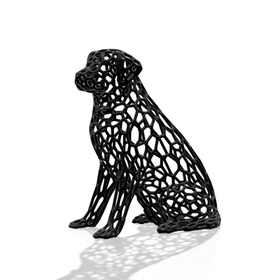 köpek labrador voronoi by tommi minyatürler hayvanlar oturma sanat 3d print model - Mito3D