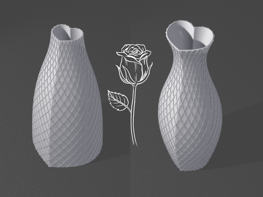 herz vase paar by herol haushalt dekor valentinstag kunst fest dünn eng breit modern stilvoll stil blume tasse garten rose pflanze pflanzer topf dekoration geschenk freundin haus 3d print model - Mito3D