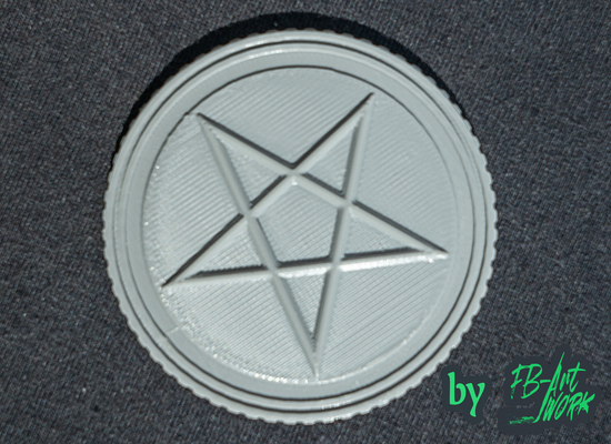 pentagramma moneta distintivo by fb artwork arte distintivi dnd 3d print model - Mito3D