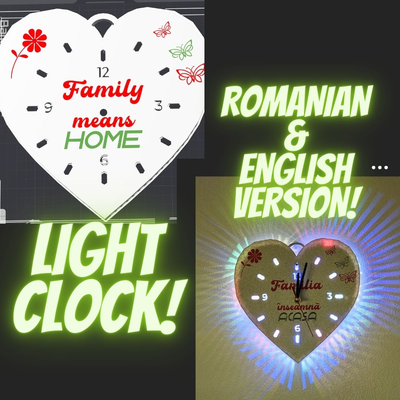 family clock by zumdag household decor watch gift shadow light wallclock 3d print model - Mito3D