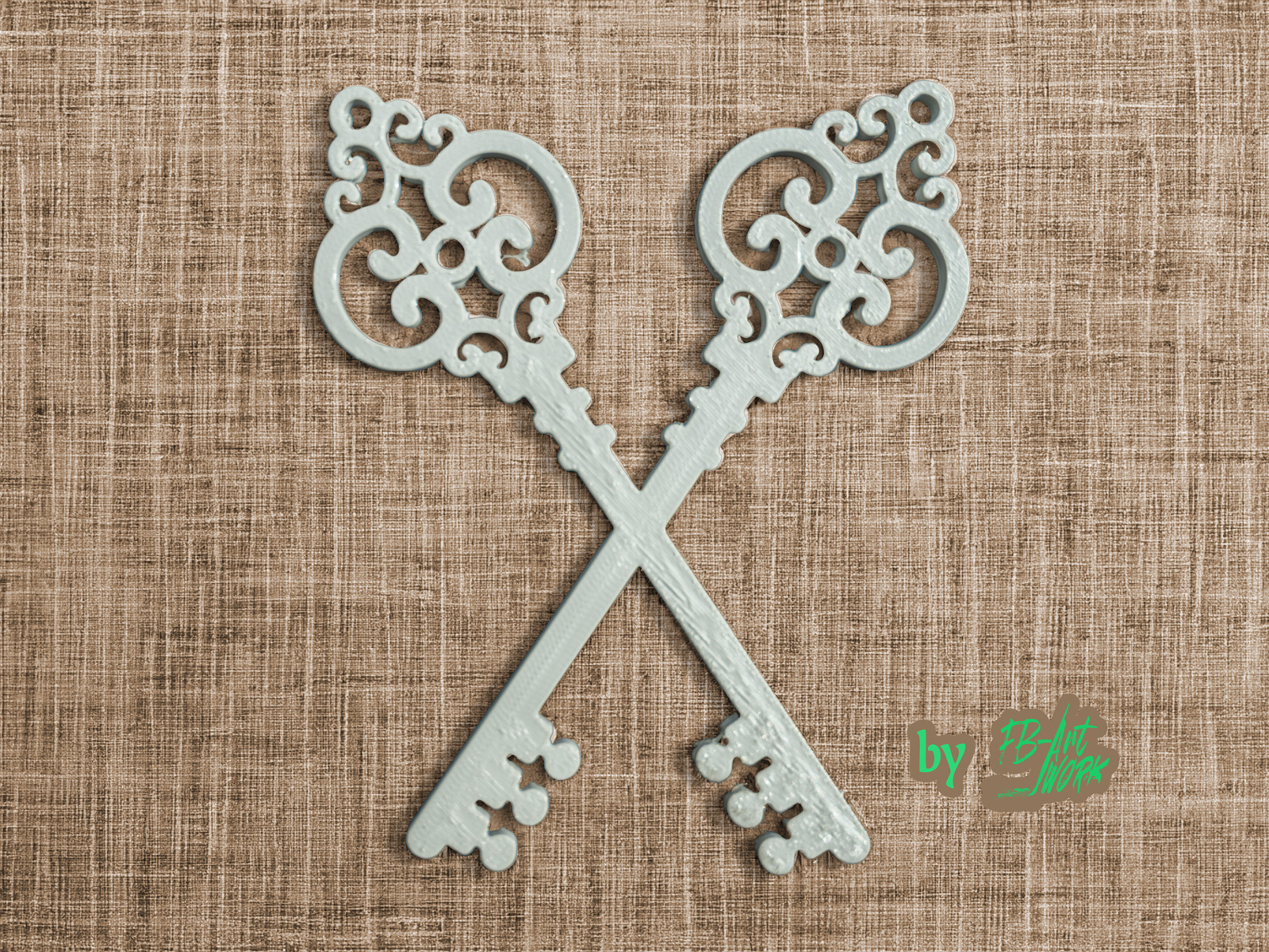 incrociati ornamento by fb artwork arte segni loghi miniatura casa delle bambole 3D print model - Mito3D