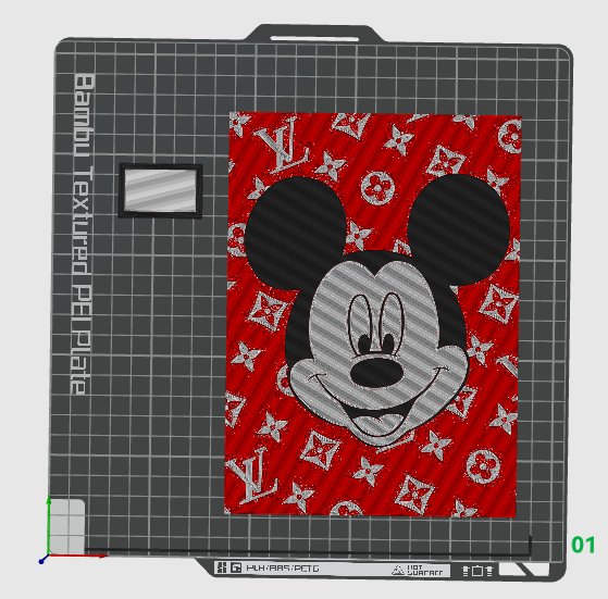 renk dövme mickey x loius vuitton by yaratık sanat 2d disney louis lv 3D print model - Mito3D