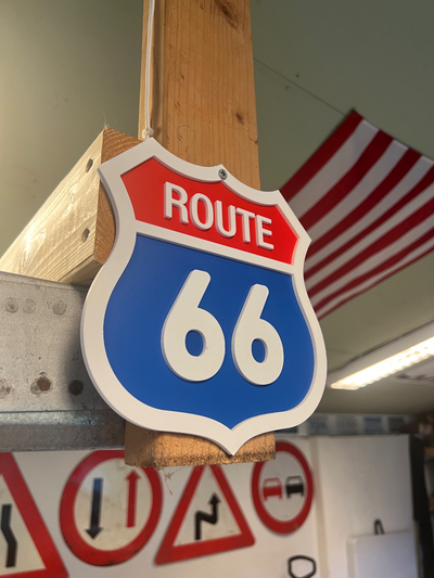 route 66 sign by michaelwg art signs & logos usa road multicolour ams america garage 3d print model - Mito3D