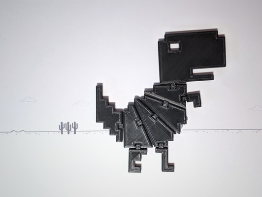 flexi cromada t rex by jamestheprinter brinquedos jogos dinossauro articulado flexível trex google tiranossauro thingiverse desligada googleoffline 3d print model - Mito3D