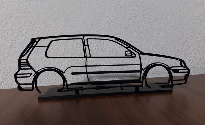 vw golf iv mk4 by creazionipersonalizzate arte 2d volkswagen arredamento in piedi 3d print model - Mito3D