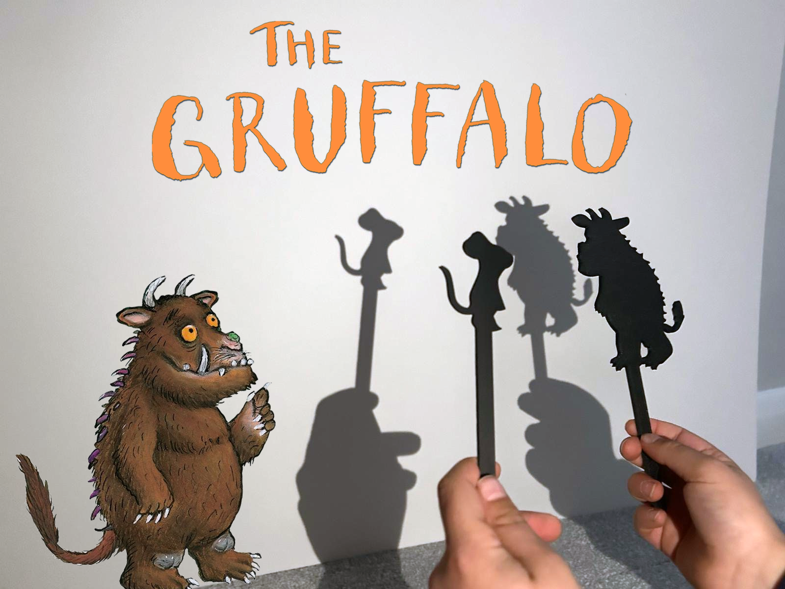 gruffalo sombra personagens by veado 3d brinquedos jogos julia donaldson história fantoche fantoches crianças brinquedo luz narrativa personagem lendo acessório 3D print model - Mito3D