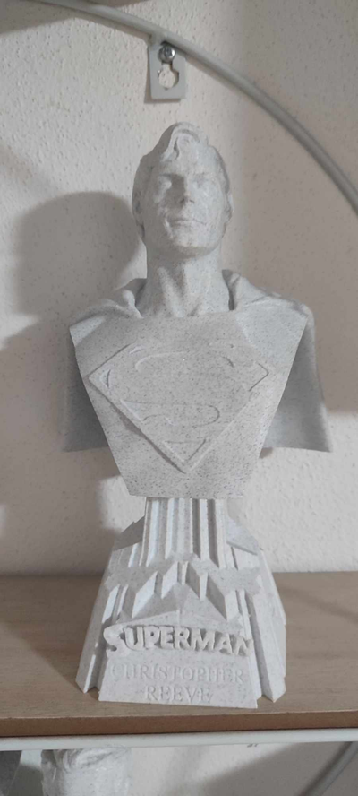 büst christopher reeves süpermen yeniden karıştırılmış by inek minyatürler insanlar süper kahraman 3d print model - Mito3D