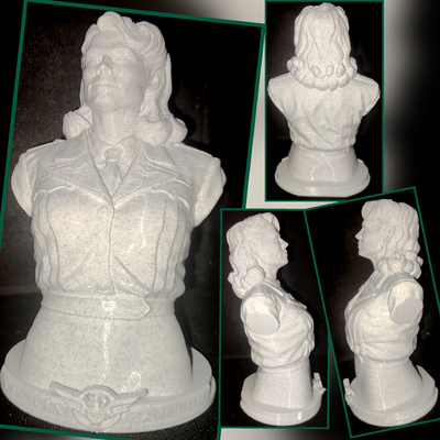 büst peggy carter hayret yeniden karıştırılmış by inek minyatürler insanlar süper kahraman 3d print model - Mito3D