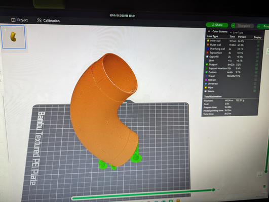 90 degree bend 63mm dust extraction ducting by mike kean tools machine axminster 3d print model - Mito3D